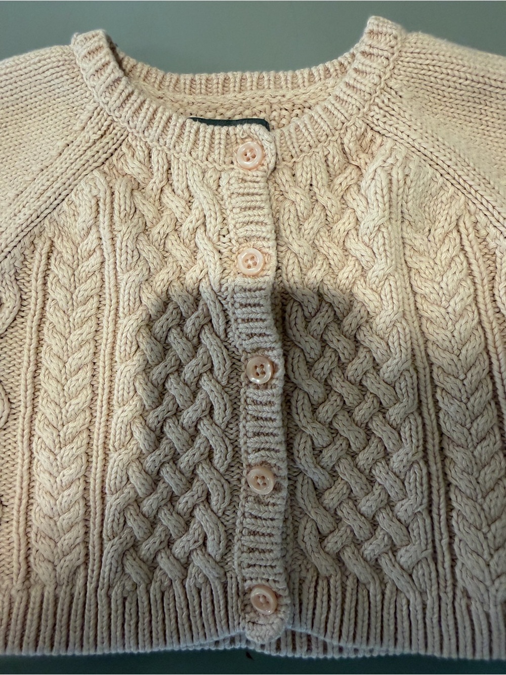 BabyGAP Very Soft Pink Cable-Knit Button-Up Cardigan Size 6-12 mo